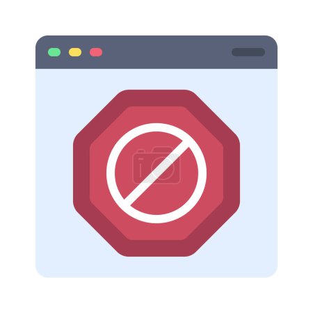 Téléchargez les illustrations : Illustration vectorielle d'icône web bloqueur - en licence libre de droit