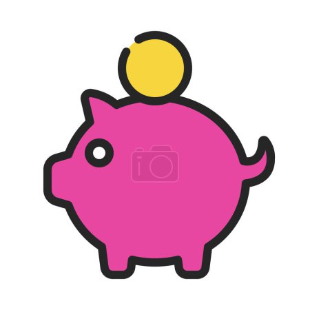 Ilustración de Piggy Bank Savings icono vector ilustración - Imagen libre de derechos
