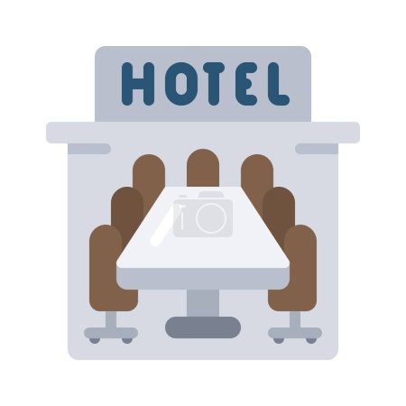 Ilustración de Hotel Sala de juntas icono vector ilustración - Imagen libre de derechos