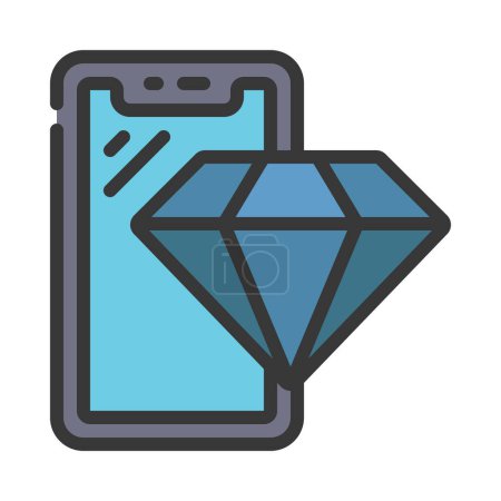 Téléchargez les illustrations : Diamant icône vectoriel illustration fond - en licence libre de droit