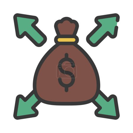 Ilustración de Aumentar el dinero icono web vector ilustración - Imagen libre de derechos