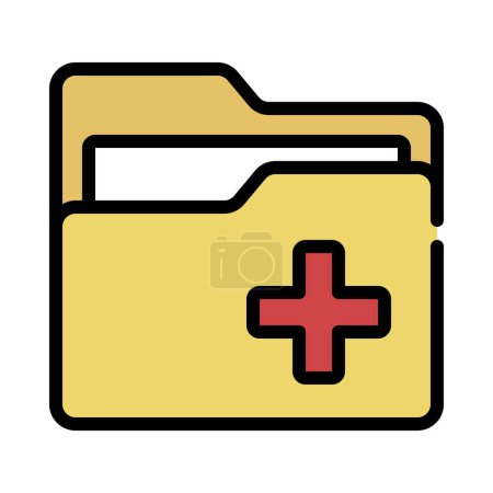 Téléchargez les illustrations : Icône de dossier médical, illustration vectorielle - en licence libre de droit