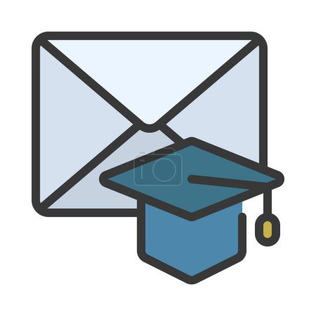 Illustration for Educational Email Icon, Vector Illustration - Royalty Free Image