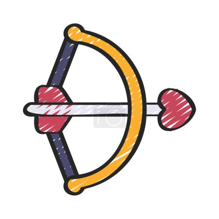 Téléchargez les illustrations : Illustration vectorielle de l'icône de l'arc de Cupidon - en licence libre de droit