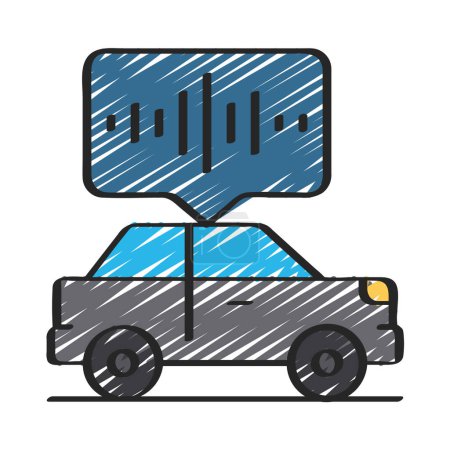 Téléchargez les illustrations : Icône de voiture, illustration vectorielle design simple - en licence libre de droit