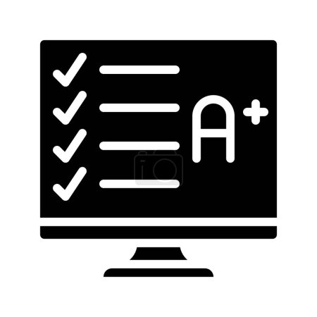 Icono de prueba calificado por computadora, ilustración vectorial  