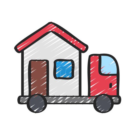Illustration for Home Lorry Delivery  icon, vector illustration - Royalty Free Image