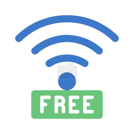 Illustration for Free Wifi icon vector illustration - Royalty Free Image
