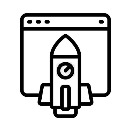 Illustration for Launch Website web icon vector illustration - Royalty Free Image