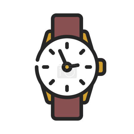 Ilustración de Muñeca Reloj icono web vector ilustración - Imagen libre de derechos