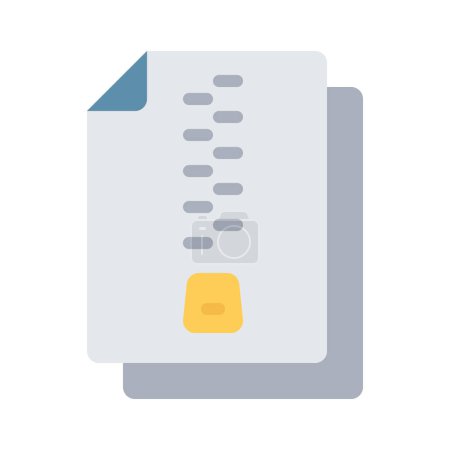 Zipped Document icon, vector illustration  