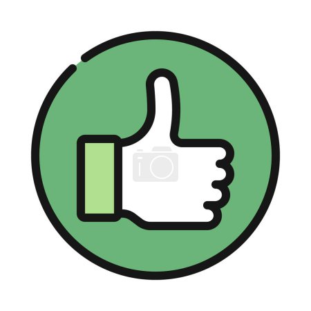 Téléchargez les illustrations : Thumbs Up Cercle icône, illustration vectorielle - en licence libre de droit