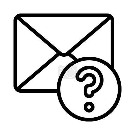 Ilustración de Pregunta Icono de correo electrónico, ilustración vectorial - Imagen libre de derechos