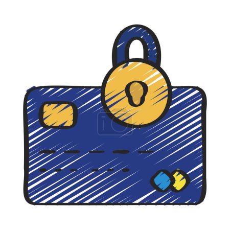 Illustration for Secure Credit Card web icon vector illustration - Royalty Free Image