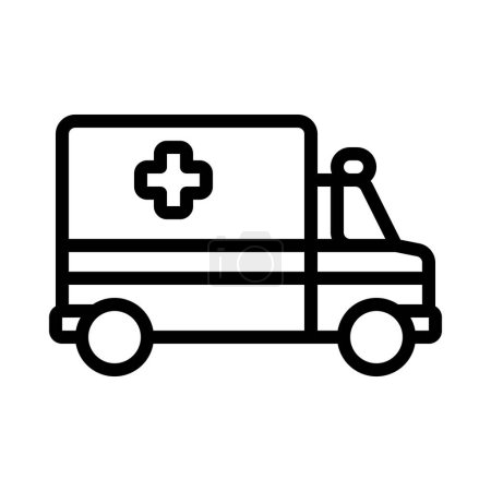 Téléchargez les illustrations : Icône de voiture ambulance, style contour - en licence libre de droit