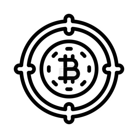 Téléchargez les illustrations : Icône de monnaie crypto, conception de style de ligne - en licence libre de droit