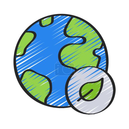 Ilustración de Eco Globe icono. Color simple con elementos vectoriales de contorno del icono del día de la madre tierra para ui y ux, sitio web o aplicación móvil - Imagen libre de derechos
