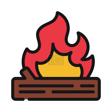 Illustration for Log Fire  web icon vector illustration - Royalty Free Image