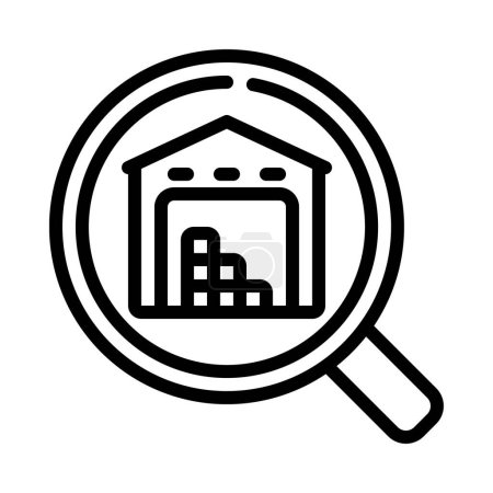 Illustration for Find Warehouse icon, vector illustration - Royalty Free Image
