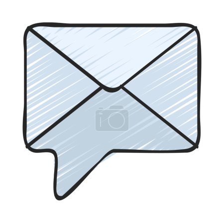 Ilustración de Mensaje de correo electrónico, Icono aislado sobre fondo blanco - Imagen libre de derechos