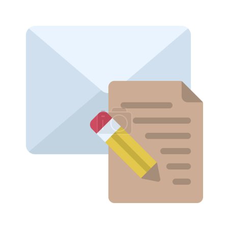 Illustration for Email Draft, Isolated Icon On White Background - Royalty Free Image