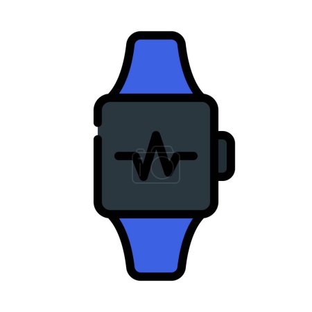 Téléchargez les illustrations : Fitness Smart Watch icône illustration fond - en licence libre de droit
