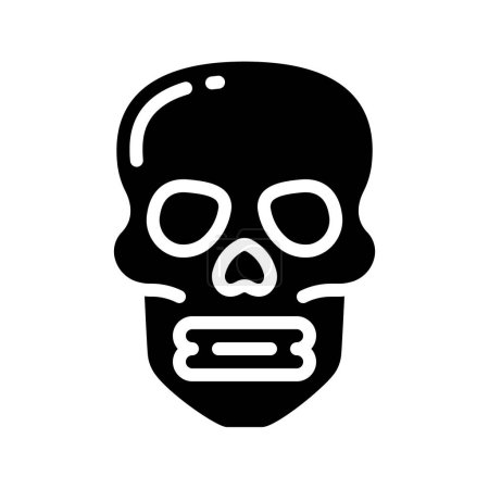 Téléchargez les illustrations : Icône de ligne vectorielle de crâne Desig - en licence libre de droit
