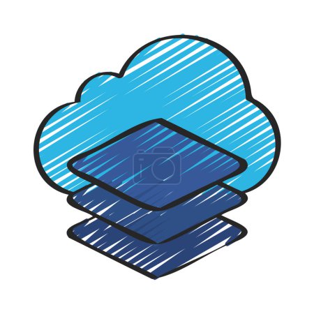 Illustration for Cloud Layers Icon, Vector Illustration - Royalty Free Image