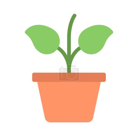 Ilustración de Planta creciendo en el icono del pote, ilustración del vector - Imagen libre de derechos