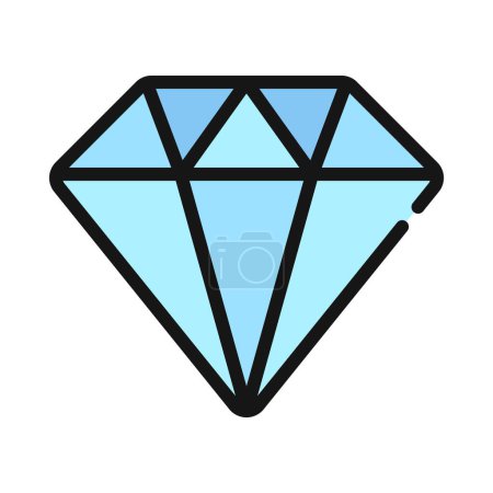 Ilustración de Icono de vector de diamante para el diseño web sobre fondo blanco - Imagen libre de derechos