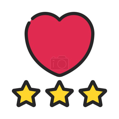 Illustration for Heart with stars vector flat color icon - Royalty Free Image