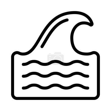 Téléchargez les illustrations : Icône de vague de mer, illustration vectorielle - en licence libre de droit