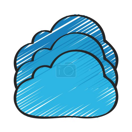 Téléchargez les illustrations : Icône d'arriéré Cloud, Illustration vectorielle - en licence libre de droit