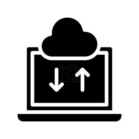 Ilustración de Computación en la nube Subir y descargar icono, Vector Ilustración - Imagen libre de derechos