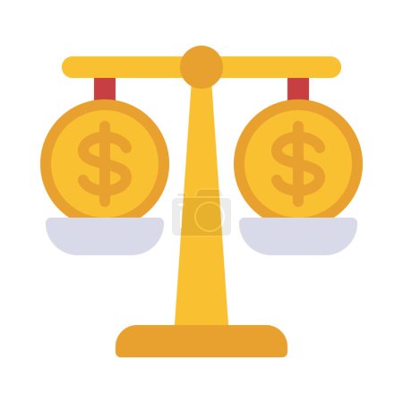 Téléchargez les illustrations : Illustration vectorielle de l'icône web Money Scales - en licence libre de droit