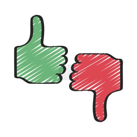 Illustration for Thumbs Up and Down icon, vector illustration - Royalty Free Image