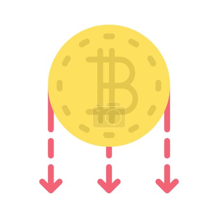 Téléchargez les illustrations : Bitcoin icône vectoriel illustration design - en licence libre de droit