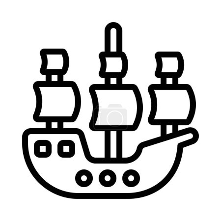 Téléchargez les illustrations : Illustration vectorielle du bateau pirate - en licence libre de droit
