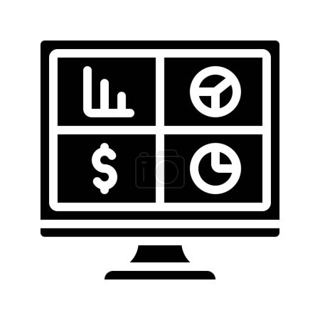 Téléchargez les illustrations : Données informatiques icône du tableau de bord, illustration vectorielle - en licence libre de droit