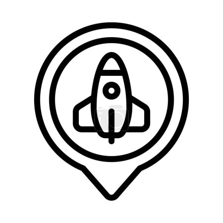 Téléchargez les illustrations : Icône de lancement de fusée, illustration vectorielle conception simple - en licence libre de droit