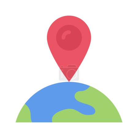 Téléchargez les illustrations : Illustration vectorielle d'icône de localisation Globe - en licence libre de droit