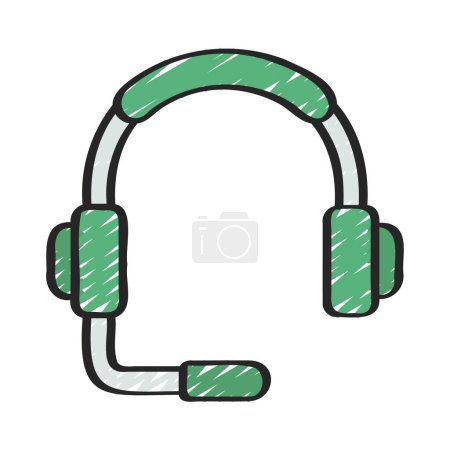 Illustration for Assistant Headset icon on white background - Royalty Free Image