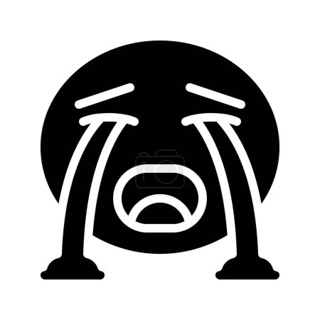 Illustration for Crying emoji icon vector design - Royalty Free Image