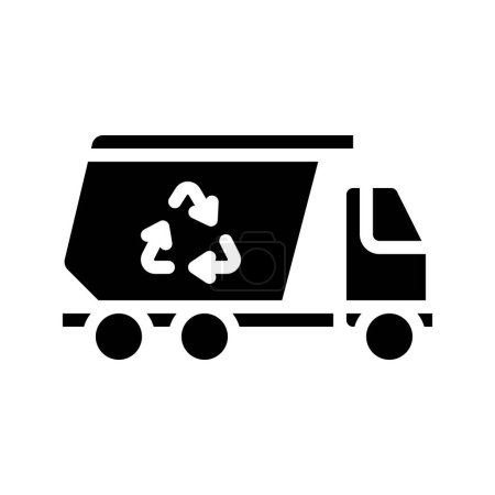 Téléchargez les illustrations : Recycler illustration icône camion poubelle - en licence libre de droit