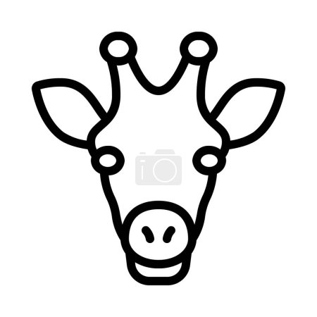 Téléchargez les illustrations : Illustration vectorielle de dessin animé girafe mignon - en licence libre de droit