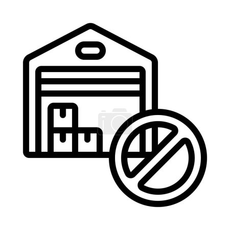 Illustration for No Warehouse icon, vector illustration - Royalty Free Image
