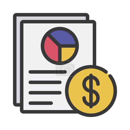 Illustration for Financial Data Document icon, vector illustration - Royalty Free Image