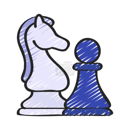 Téléchargez les illustrations : Illustration vectorielle des pièces d'échecs de stratégie - en licence libre de droit