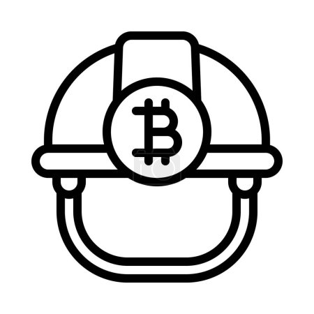 Illustration for Helmet with bitcoin icon, vector illustration - Royalty Free Image