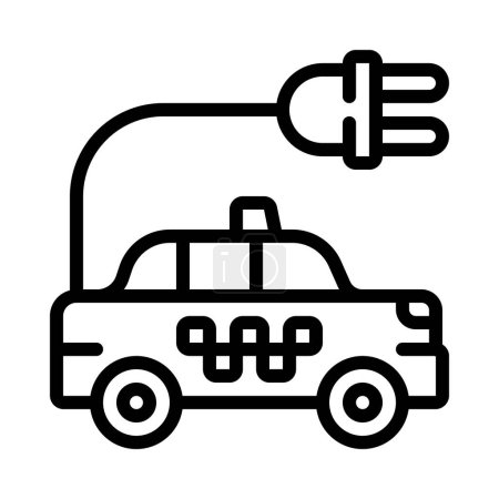 Ilustración de Eléctrico eco taxi coche vector icono - Imagen libre de derechos